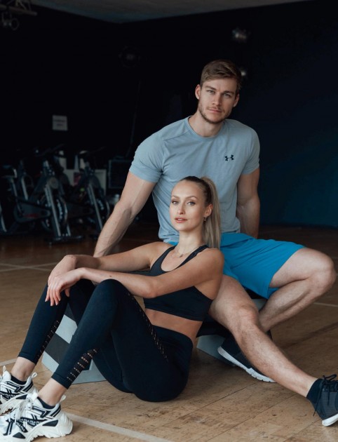 männliches und weibliches Fitnessmodel